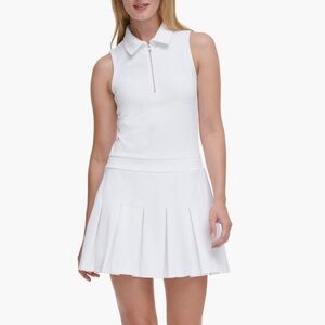🎾🏓👟DKNY 1/2 Zip Polyester Pleated Dress